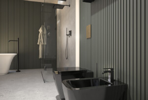 Delo set doccia tonda ottone nero opaco 1409912 -foto ambient 1