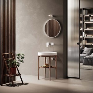 Delo miscelatore lavabo 2 pezzi bianco opaco DADO cod. 3001713 - foto ambientata 2