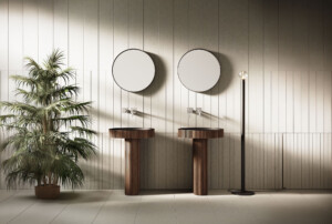 Delo - miscelatore-lavabo a parete 2 pezzi TONDA cod. 3021013 - foto ambientata1