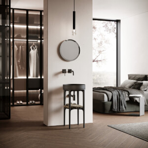 Delo SIFONE a vista minimal nero opaco 2601918 - foto ambientata 1