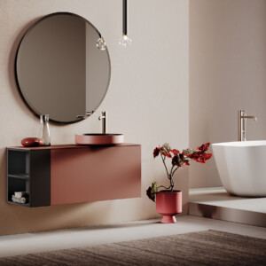 Delo TONDA simil acciaio miscelatore a pavimento per vasca da bagno 3021831 - foto amb 3jpg