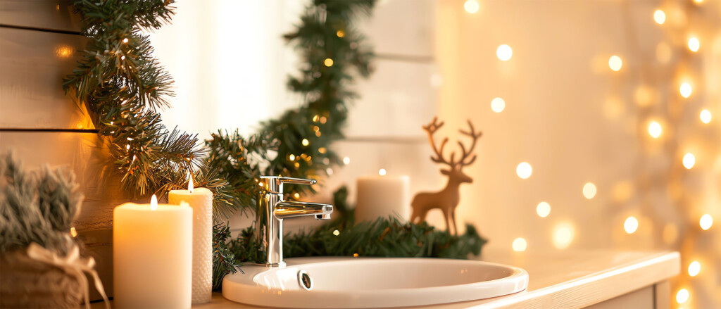 Delo blogpost atmosfera natalizia - lavabo bagnlo decorato natale