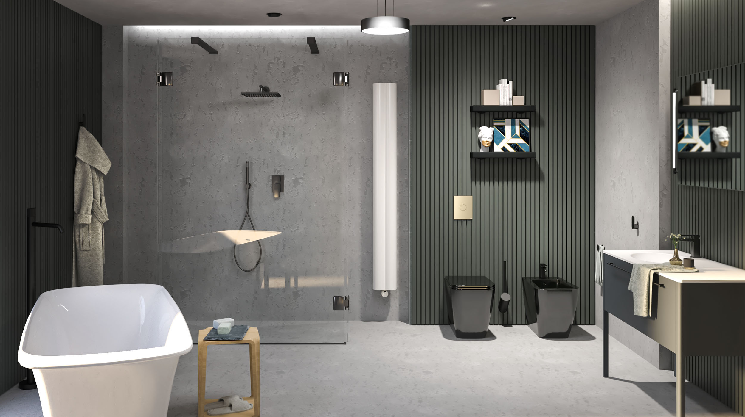 Delo blogpost tendenze bagno 2025 - bagno industrial - miscelatori Delo Dado