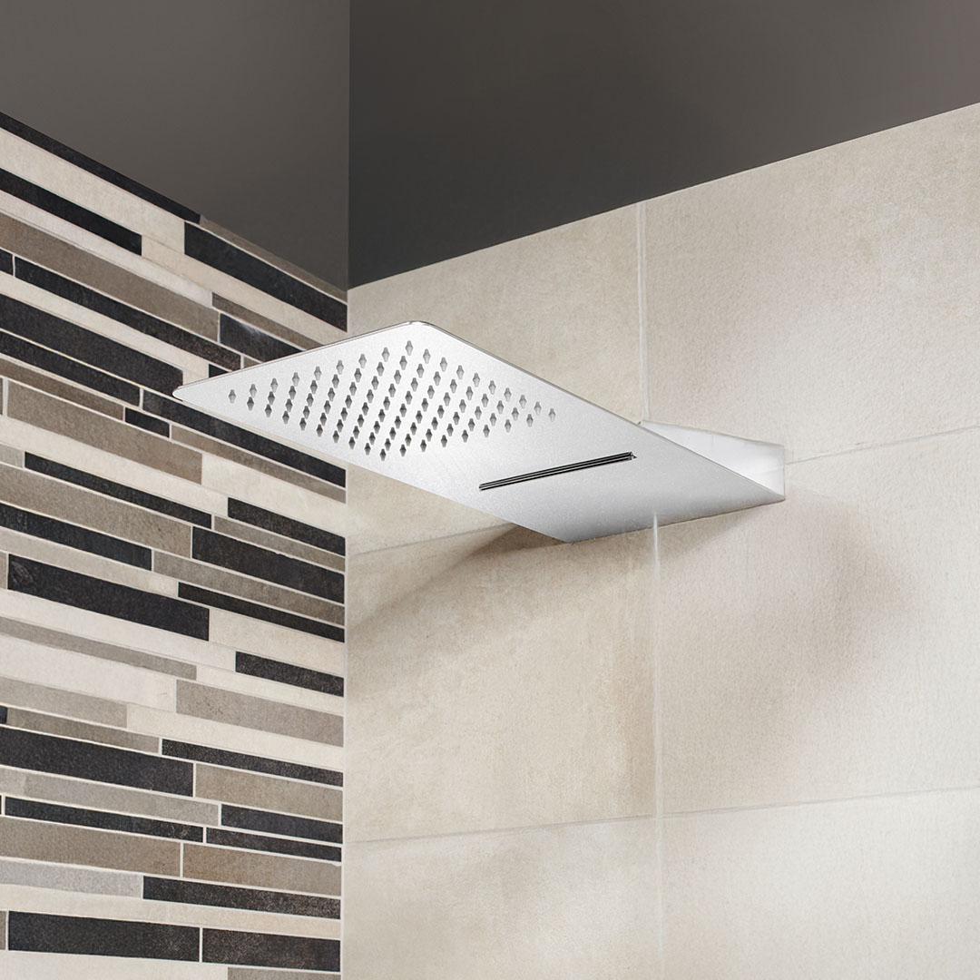 Delo blogpost rubinetteria eco-friendly - soffione a muro quadro acciaio 1403050