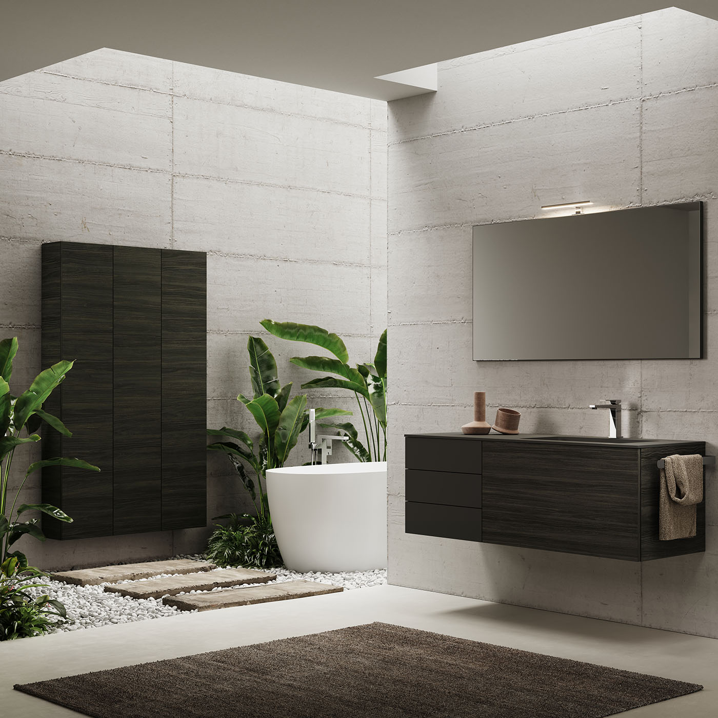 Delo blogpost - bagno jungle con rubinetteria delo serie dado