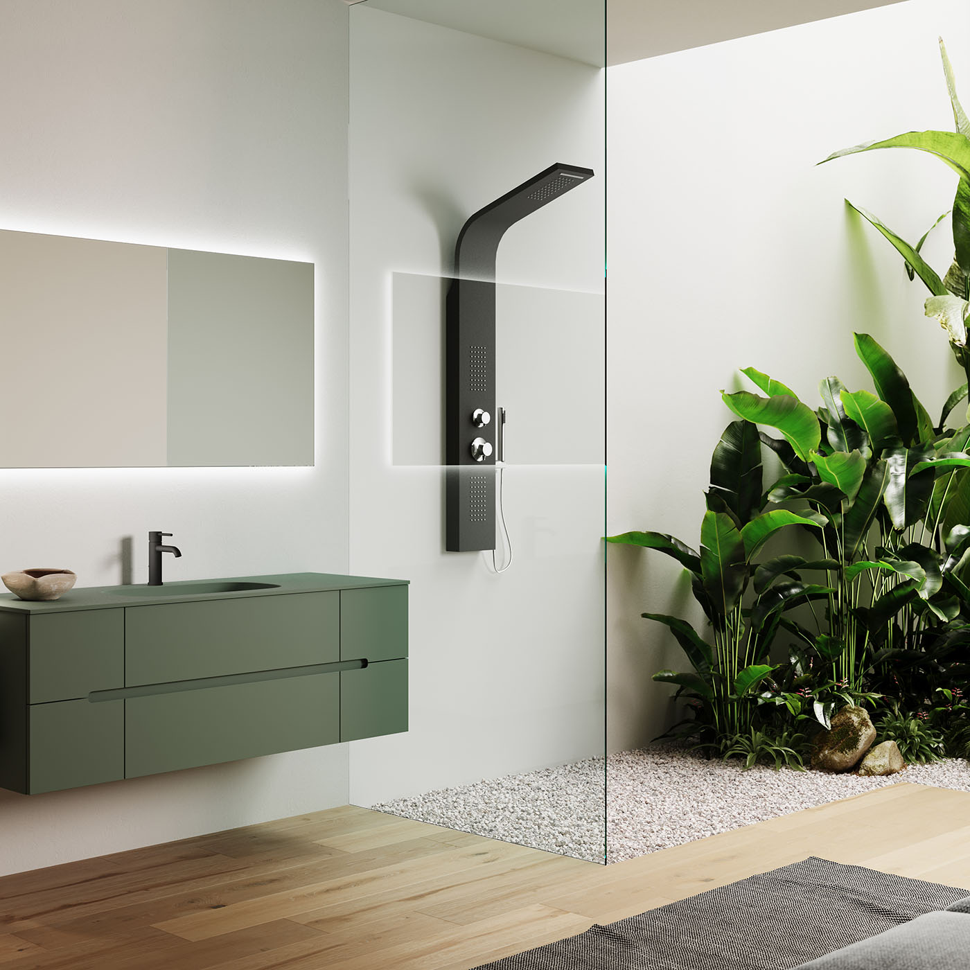 Delo blogpost - colonna doccia delo selene nero opaco