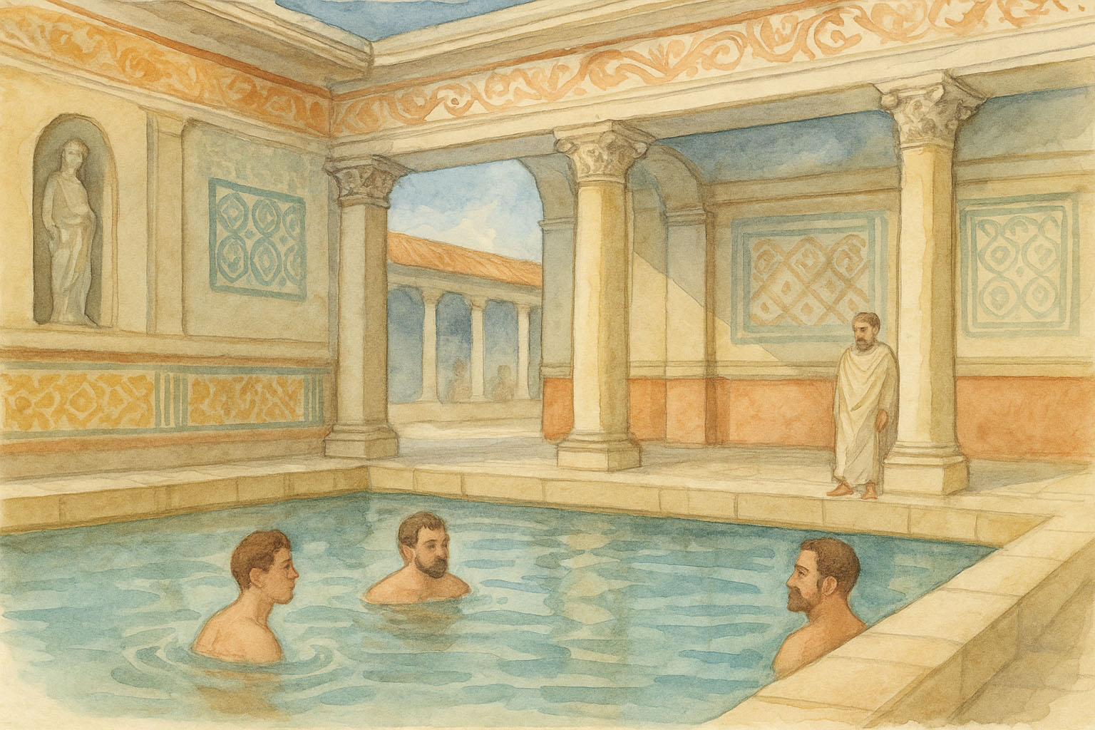 Delo blogpost - terme romane antiche - acquerello