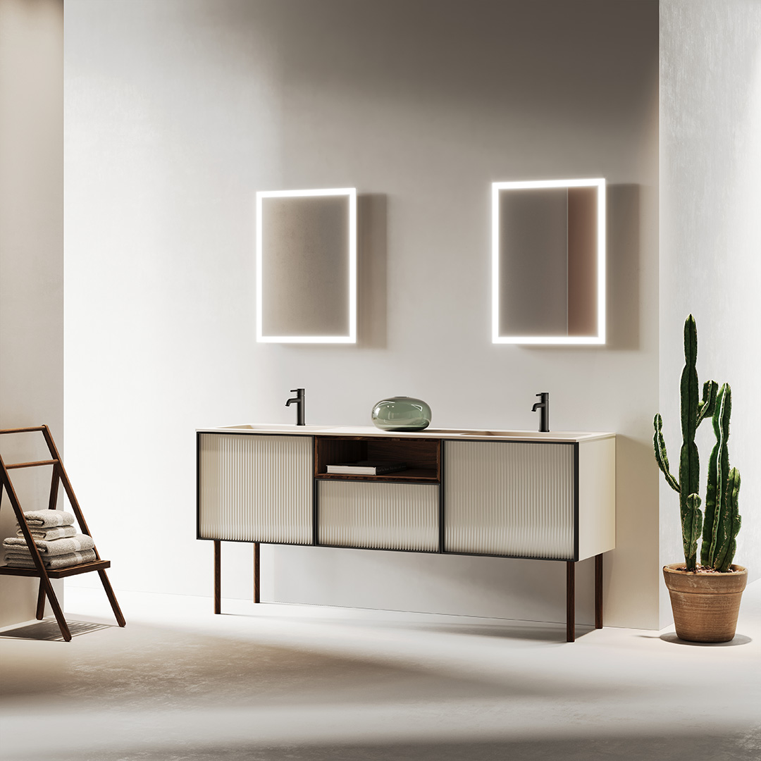 Delo blogpost - bagno stile minimal - rubinetteria nera serie Tonda